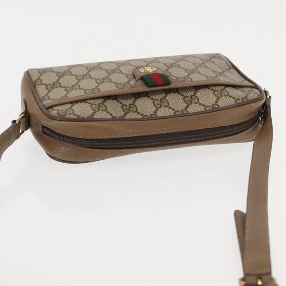 GUCCI GG Supreme Web Sherry Line Shoulder Bag PVC Beige 116 02 089 Auth BA6301 - Picture 6 of 16